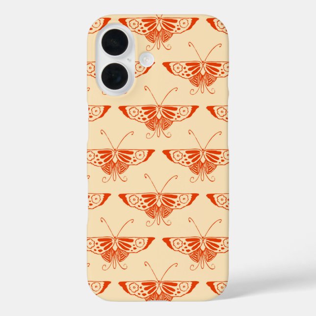 Coques Case-Mate iPhone Papillon déco stylisé - mandarin orange (Verso)