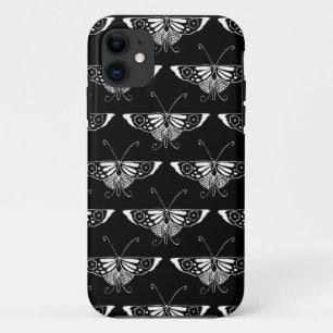 Etui iPhone Case-Mate Papillon Deco stylisé - noir et blanc