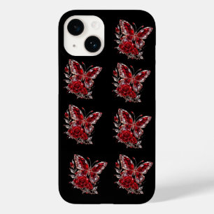 Coque Case-Mate iPhone Papillon et Rose de cristal de rubis