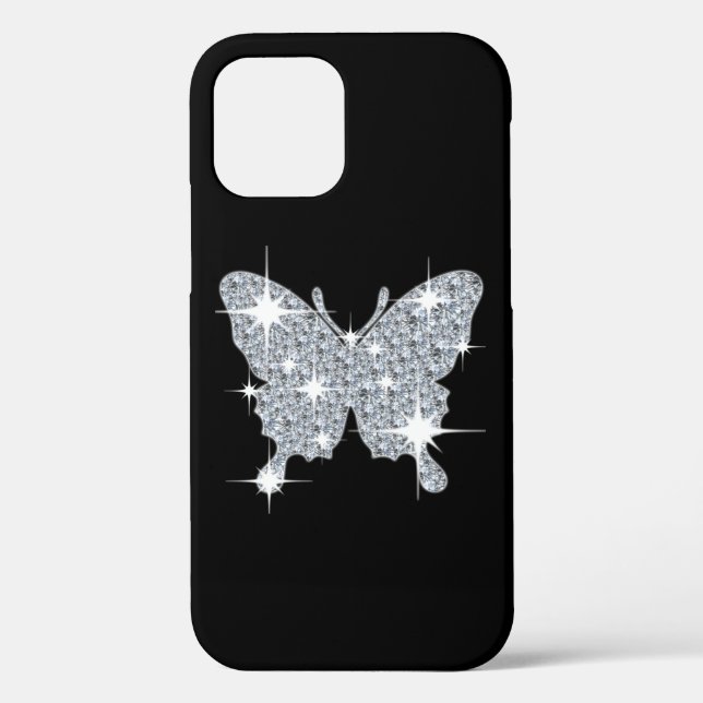 Coques Case-Mate iPhone Papillon étincelant en diamant glam (Verso)