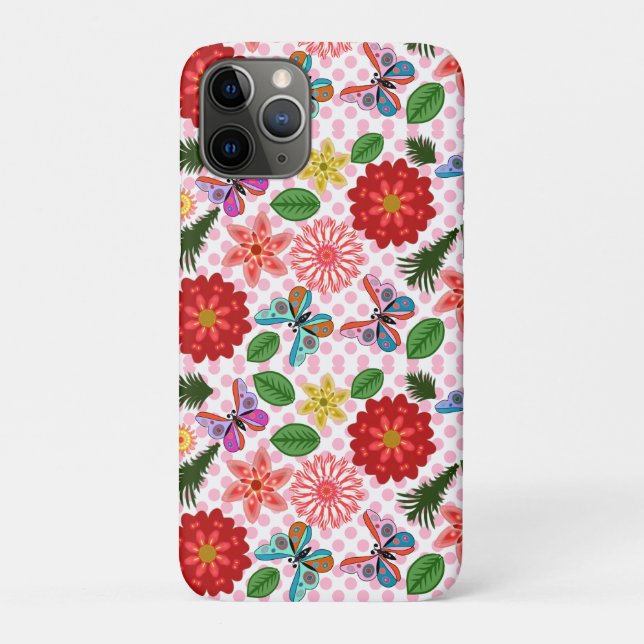 Coques Case-Mate iPhone Papillon Floral de Jardin de Printemps Moderne  (Dos)