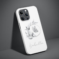 Papillon floral Monochrome Simple Nom élégant