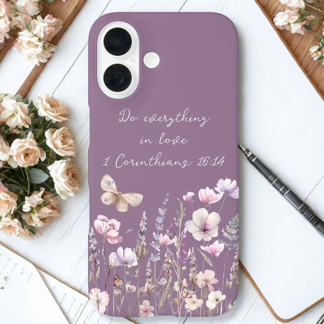 Coques Case-Mate iPhone Papillon Floral Pourpre (Créateur téléchargé)