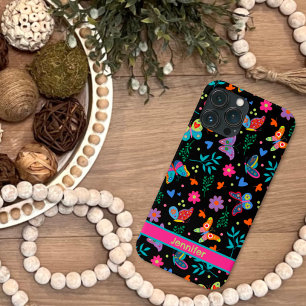 Case-Mate iPhone Case Papillon Fun Folk Moderne Black Floral Nom de la f
