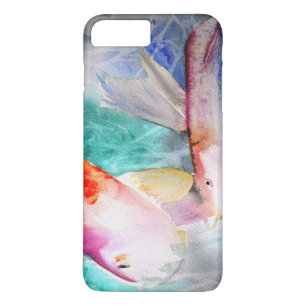 Coque iPhone 8 Plus/7 Plus Papillon Koi aquarelle japonais Poisson Art