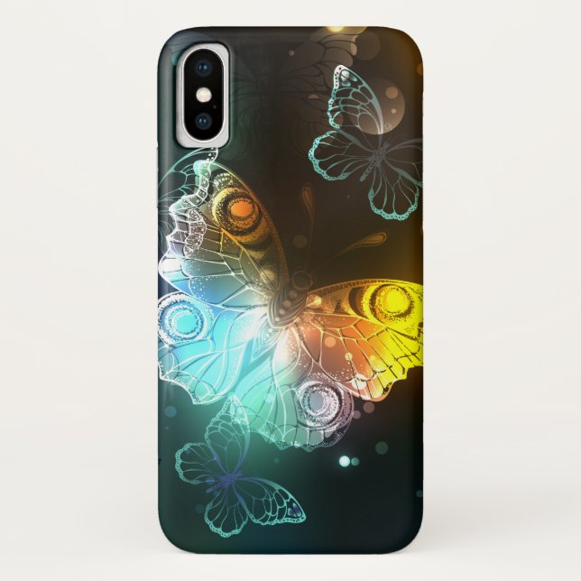 Coques Case-Mate iPhone Papillon lumineux et papillons de nuit (Dos)