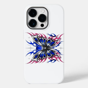 Coque Case-Mate iPhone Papillon métallique bleu rose flammes ailes – Goth