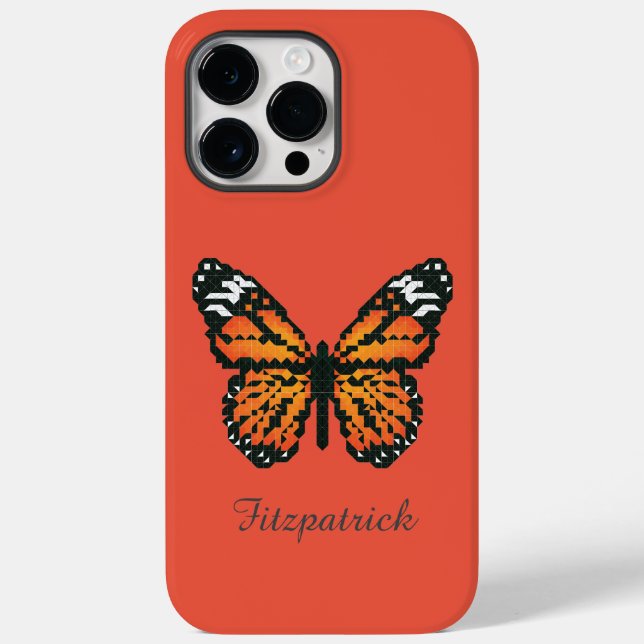 Coques Case-Mate iPhone Papillon monarque en polygone / Nom personnalisé C (Verso)