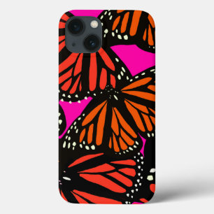 Case-Mate iPhone Case Papillon Monarque orange Téléphone Case rose noir
