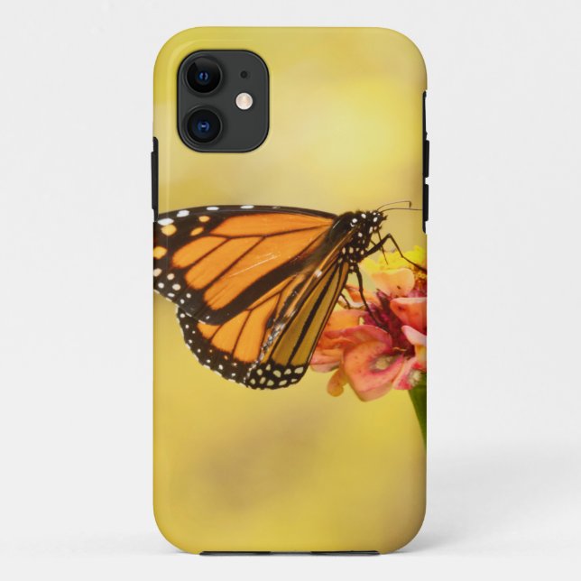 Coques Case-Mate iPhone Papillon Monarque sur Zinnia (Dos)