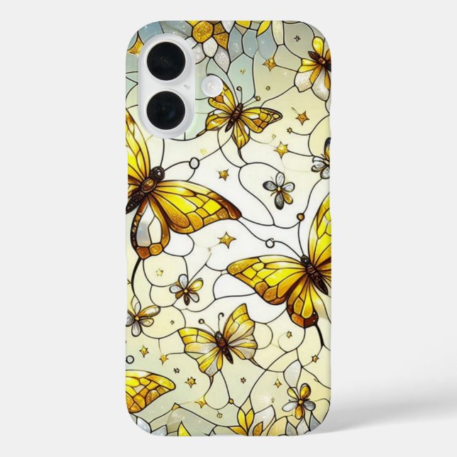 Coques Case-Mate iPhone Papillon Motif Vitrail  (Verso)