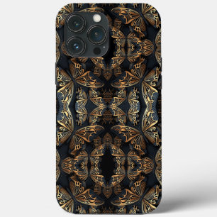 Case-Mate iPhone Case Papillon noir et doré Pattren sans couture