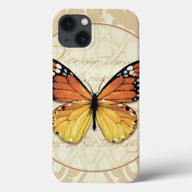 Coques Case-Mate iPhone Papillon orange vintage (Verso)