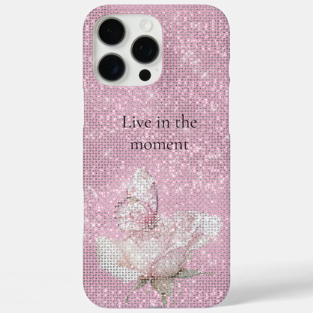 Coques Case-Mate iPhone Papillon Pailleté Rose Rose Pâle  (Verso)