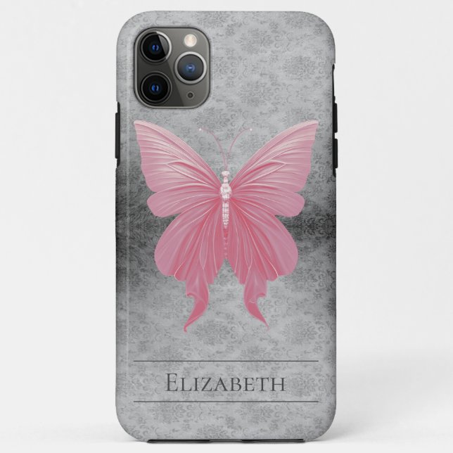 Coques Case-Mate iPhone Papillon rose bijoux Damas (Dos)
