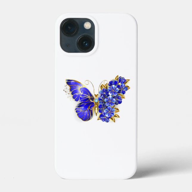 Coques Case-Mate iPhone Papillon saphir à fleurs (Verso)