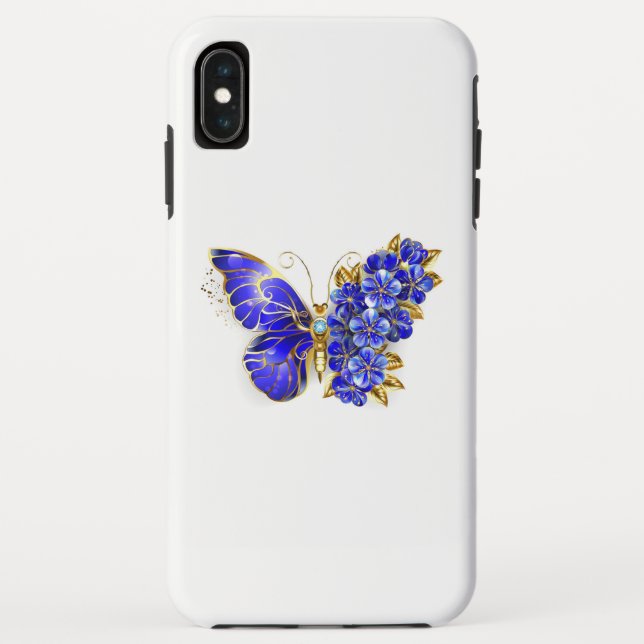 Coques Case-Mate iPhone Papillon Saphir Fleur (Dos)