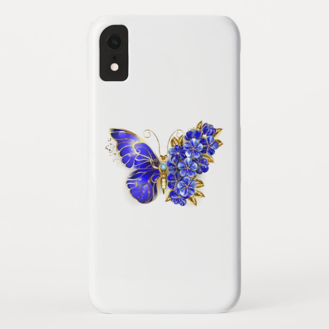 Coques Case-Mate iPhone Papillon Saphir Fleur (Dos)