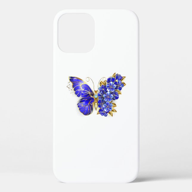 Coques Case-Mate iPhone Papillon Saphir Fleur (Verso)