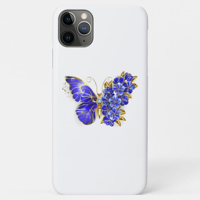 Coques Case-Mate iPhone Papillon Saphir Fleur (Dos)