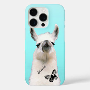 Coque iPhone 16 Pro Papillon Snooty lama tendance Votre nom ou Citatio