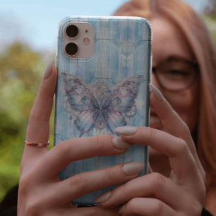 Coque Case-Mate iPhone Papillon Steampunk Bleu Glace
