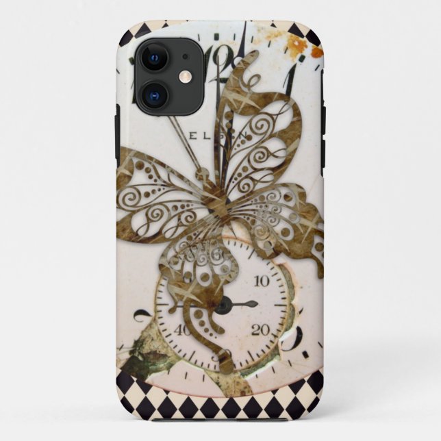Coques Case-Mate iPhone Papillon Steampunk Round (Dos)