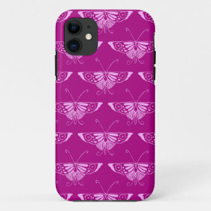 Coques Pour iPhone Papillon stylisé Déco - magenta et rose