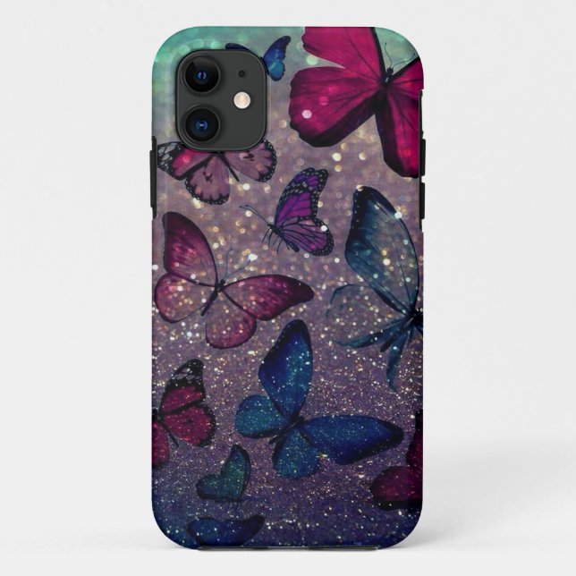 Coques Case-Mate iPhone Papillon sur Parties scintillant (Dos)