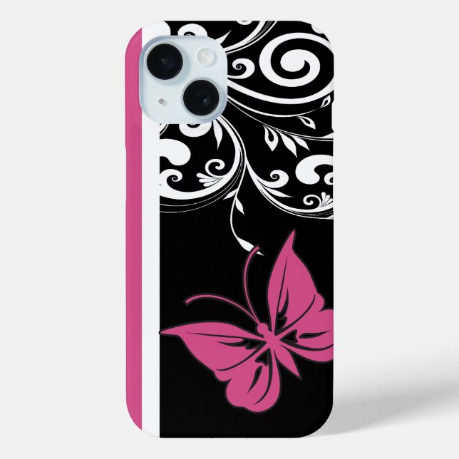 Coques Case-Mate iPhone Papillon tortille rose canneberge (Verso)