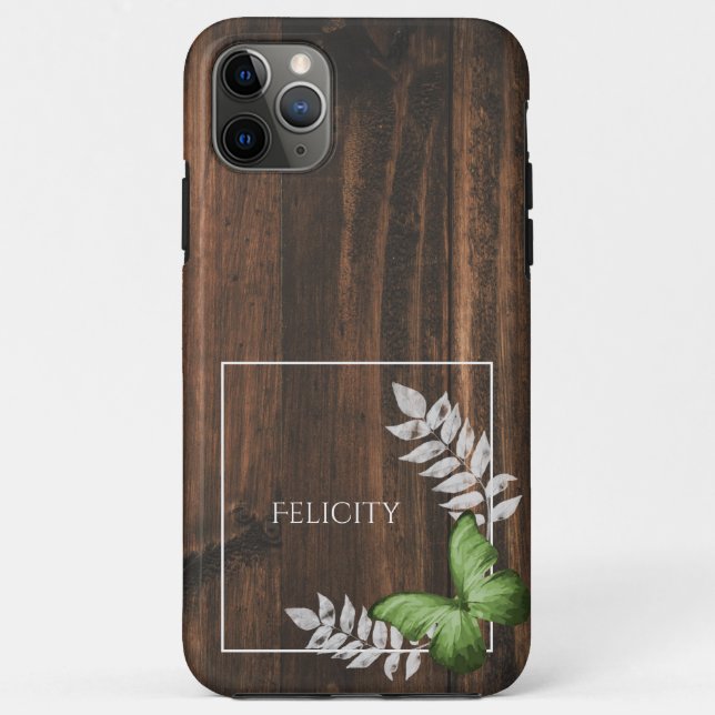 Coques Case-Mate iPhone Papillon vert rustique (Dos)