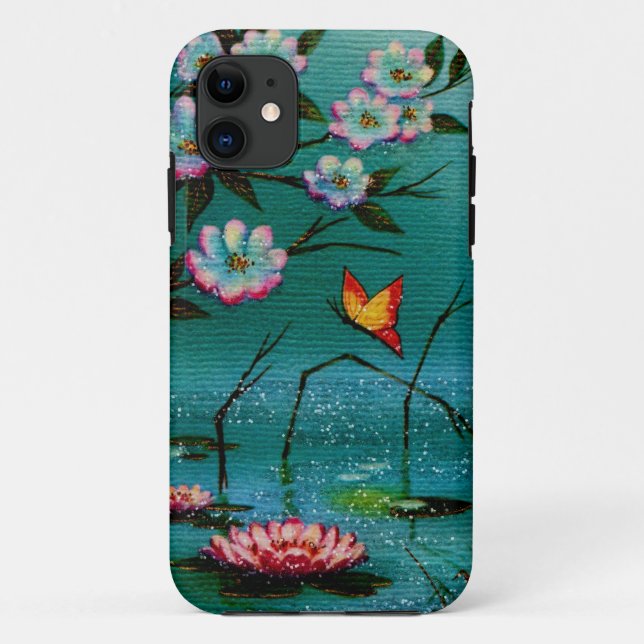 Coques Case-Mate iPhone Papillon vintage et fleurs (Dos)