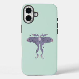 Coque Pour iPhone 16 Plus Papillon Violet Fantaisiste avec Étincelles d'Étoi
