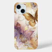 Papillons aquarelle papillon violet et or