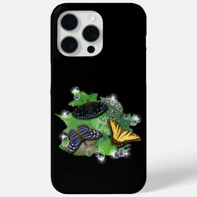 Coques Case-Mate iPhone Papillons avec Raindrops Feuille étoiles (Verso)