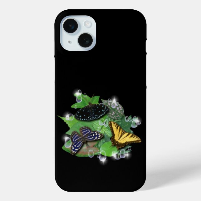 Coques Case-Mate iPhone Papillons avec Raindrops Feuille étoiles (Verso)