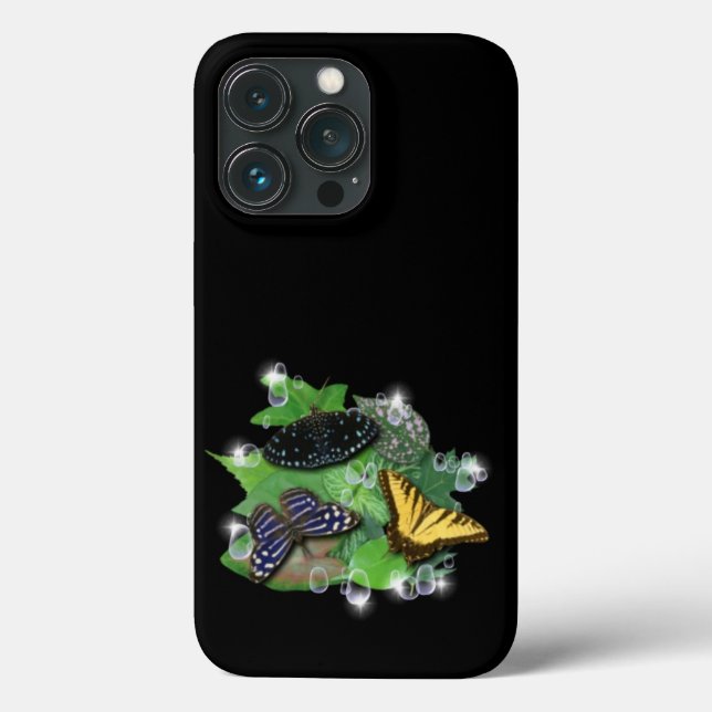 Coques Case-Mate iPhone Papillons avec Raindrops Feuille étoiles (Verso)