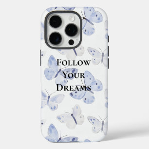 Coque iPhone 16 Pro Papillons blancs mauves