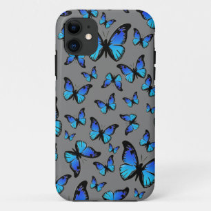 Coque iPhone 11 papillons bleus
