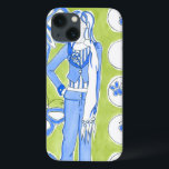 iPhone 13 Coque Papillons Bleus Entourant Fille Glamour<br><div class="desc">Des papillons bleus flottent dans cette pièce de Chariklia Zarris,  autour d'une fille glamour. Des couleurs vives de l'arrière - plan de cette impression,  ajoutant de belles teintes à cette pièce. Obtenez votre copie maintenant !</div>