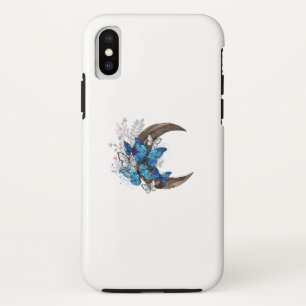 Case-Mate iPhone Case Papillons bleus sur croissant en bois