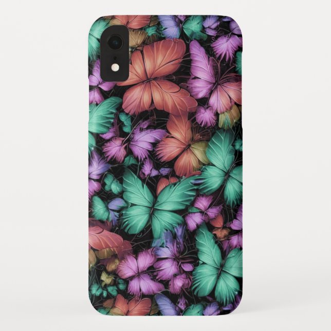 Coques Case-Mate iPhone Papillons colorés Imprimer (Dos)