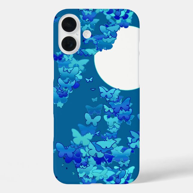 Coques Case-Mate iPhone Papillons contre ciel bleu nuit, paysage lunaire (Verso)