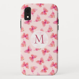 Case-Mate iPhone Case Papillons d'aquarelle Monogram Blush