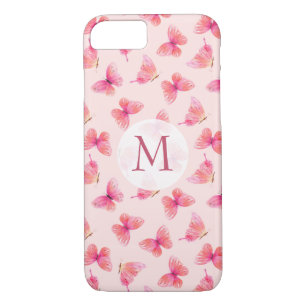 Case-Mate iPhone Case Papillons d'aquarelle Monogram Blush