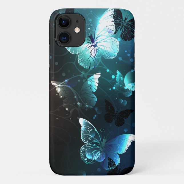 Coques Case-Mate iPhone Papillons de nuit à la menthe (Dos)