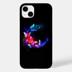 Coque Case-Mate iPhone Papillons de nuit Neon brillants sur arrière - pla