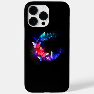 Coque Case-Mate iPhone Papillons de nuit Neon brillants sur arrière - pla