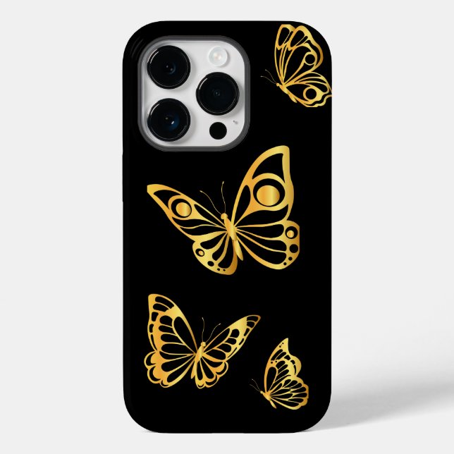 Coques Case-Mate iPhone Papillons d'or (Verso)