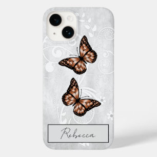 Coque Case-Mate iPhone Papillons en cuivre brillants